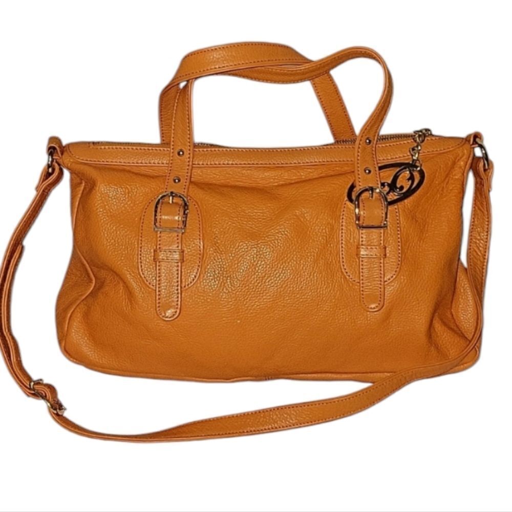 Onna Ehrlich Orange Satchel Bag Crossbody Leather